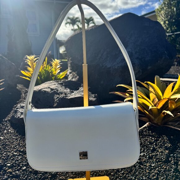 Dooney & Bourke Made in Italy White Leather Shoulder Bag - Picture 1 of 17